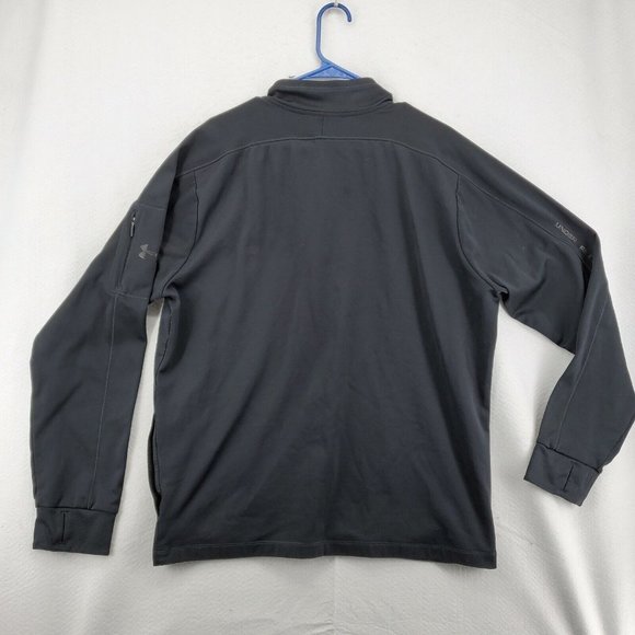 UNDER ARMOUR Shirt Men's Long Sleeve Quarter Zip High Neck Pullover Black XL - Picture 9 of 12